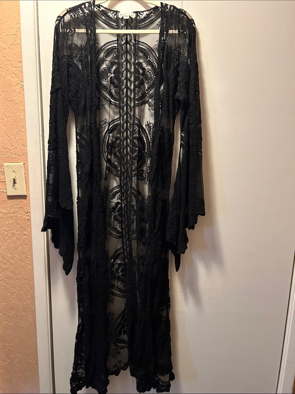 POL Black Sheer Lace Cover-Up